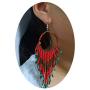 Women Fashion Long Tassel Ethnic Hippie Native Earthy Boho Bohemian Style Handmade Seed Beads Statement Drop and Dangle Earrings