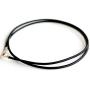 Moneta Jewelry Black Genuine Leather Necklace, Sterling Silver Clasp, 16 to 30 Inch Cord Made in USA