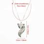 Hslsmxy Women Long Necklace Fox Snake Serpent Swan Dancing Girl Shaped Crystal Pendant Necklaces Sweater Casual Formal Dressing Decoration Fashion Jewelry for Girls Friends