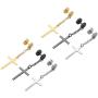 Szory Stainless Steel Dangle Cross Earrings for Men Women Black Silver Gold