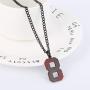 HZMAN Baseball Initial Pendant Necklace Inspiration Baseball Jersey Number 0-9 Charms Stainless Steel Necklace