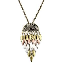 LookLove Womens Jewelry Mixed Metal Long Necklace and Earring Set for Women 30'' Long Necklace 3'' Earrings