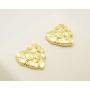 10K Yellow Gold Diamond Cut Nugget Heart Earrings