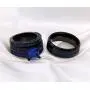 ringheart Couple Rings Black Plated Princess Cut Blue Cz Womens Wedding Ring Sets Titanium Steel Men Wedding Band (Please Buy 2 Rings for 1 Pair) ringheart Couple Rings Black Plated Princess Cut Blue Cz Womens Wedding Ring Sets Titanium Steel Men Wedding Band (Please Buy 2 Rings for 1 Pair)