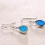 FANCIME Sterling Silver Opal Dangle Earrings White Fire/Blue Teardrop/Oval/Spiral Ribbon Hook Drop Earrings October Birthstone Fine Jewelry for Women Girls