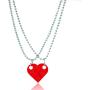 GEAREDC Brick Necklace for Couples, BFF Heart Friendship Necklace Set, Matching Necklaces for Mom and Daughter, Cute Love Heart Brick Birthday