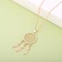 Ouran Long Chain Necklace for Women,Dream Catcher Pendant Necklace for Girls Gold and Silver Personalized Necklace