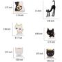 SUNSH 6Pcs Combo Cat Cute Badges Novelty Brooches for Women Teen Girls Child Kids Cartoon Collections Pins Set Jewelry Clothes Backpacks Bags Decoration Family Friendship Gift for Animal Lovers