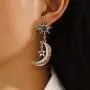 Asymmetric Sun Moon Drop Dangle Earrings for Women Sun Moon Crescent Rhinestone Stud Earrings Bohemian Jewelry Asymmetric Sun Moon Drop Dangle Earrings for Women Sun Moon Crescent Rhinestone Stud Earrings Bohemian Jewelry