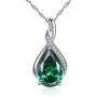 MABELLA Classic Sterling Silver Pendant Necklace Pear Cut Simulated RUBY SAPPHIRE EMERALD Birthstone Jewelry Gifts for Women