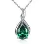 MABELLA Classic Sterling Silver Pendant Necklace Pear Cut Simulated RUBY SAPPHIRE EMERALD Birthstone Jewelry Gifts for Women MABELLA Classic Sterling Silver Pendant Necklace Pear Cut Simulated RUBY SAPPHIRE EMERALD Birthstone Jewelry Gifts for Women