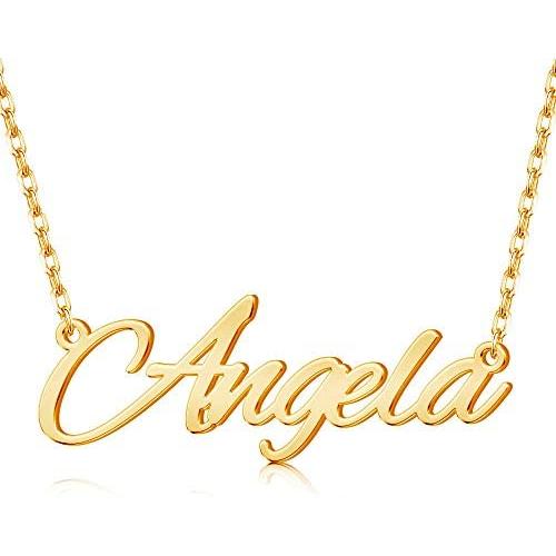 Layered 2 Names Necklace Personalized, Custom Double Chain Choker Necklace 18K Gold Plated Nameplate Charm Pendant for Mother