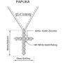 PAPUKA 925 Sterling Silver Cross Necklace for Women Girls, Cubic Zirconia CZ Simulated Diamond Cross Crucifix Pendant Necklace Jewelry, 18'' Silver Chain Nice Gifts