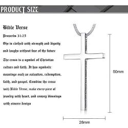 Jewenova Cross Pendant Necklace Engraved Quote Religious Necklace for Men Bible Verse Christian Jewelry