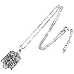 Jewish Torah Scroll 10 Commandments Link Chain Pendant Necklace Ethnic Jewelry