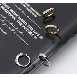 SLUYNZ Sterling Silver CZ Ear Cuff Clip On Earrings for Women No Piercing Cartilage Earrings