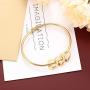 Personalized Inspirational Women Bracelet Bangle Hearts Charms Engraved Names Mother Daughter Jewelry Gifts