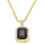 putouzip Men Women 18K Gold Plated CZ Fully Iced Out Ruby Egyptian Ankh Key Cuban Chain Pendant Set