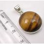 SilverStarJewel Tigers Eye Pendant 1.1'' Solid Sterling Silver Jewelery Gift