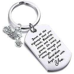 FUSTMW Car Owner Gift Drive Safe Keychain May Your Guardian Angel Ride With You Car Lover Gift