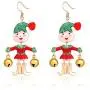 HSWE Christmas Dangle Earrings for Women Xmas Festival Jewelry for Cosplay Santa Claus Jingle Bell Earrings