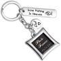 AKTAP Dad Memorial Keychain Gone Fishing In Heaven Photo Frame Keychain In Memory Of Dad Sympathy Gift Keepsake Jewelry