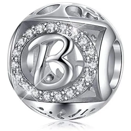 Initial Charm Bead for Jewelry Making, A-Z Alphabet Dangle Charm for Bracelet Necklace Cubic Zirconia Letter Charm Beads Personalized Gift Initial Charm Bead for Jewelry Making, A-Z Alphabet Dangle Charm for Bracelet Necklace Cubic Zirconia Letter Charm Beads Personalized Gift