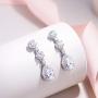 EVER FAITH 925 Sterling Silver Bridal Jewelry Prong White Cubic Zirconia Tear Drop Bride Dangle Earrings