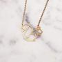 La Menagerie Squirrel Gold Origami Jewelry - Gold Geometric Chain Necklace – 18 Karat Plated Gold Necklace for Women & Girls – Stylish Squirrel Pendant Necklace