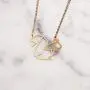 La Menagerie Squirrel Gold Origami Jewelry - Gold Geometric Chain Necklace – 18 Karat Plated Gold Necklace for Women & Girls – Stylish Squirrel Pendant Necklace
