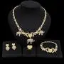 Yulaili Hugs and Kiss XO Jewelry Sets for Women Pendant Crystal Necklace Bracelet Stud Earrings Rings Anniversary Jewelery Gifts