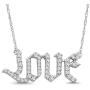 Sterling Silver Diamond Love Pendant Necklace (1/4 cttw, I-J Color, I2-I3 Clarity), 18''