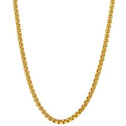 U7 2mm/3mm/6mm/7mm Box Chain Stainless Steel, 18K Gold Plated Flat/Square/Round Rolo Chain Necklace Bracelet Set, Length 18''-32''