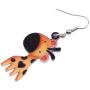 NEWEI Acrylic Wild African Giraffe Earrings For Women Dangle Drop Cartoon Jungle Animal Jewelry Gifts Charm