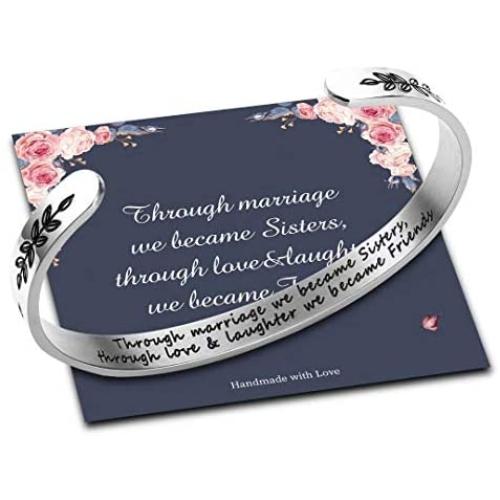 Bracelets for Women Personalized Gifts, Stainless Steel Engraved Funny Quote Inspirational Bracelet Birthday Christmas Funny Gifts for Friend, Mom, Daughter, Sister, Personalized Gift Come Gift Box