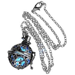 UMBRELLALABORATORY Steampunk FIRE Necklace - Pendant Glow Locket - Great Gifts for Teen Girls, Mother, Father, Little Girls Jewelry