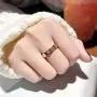 Gold Ring Women Teen Girls Rings 18K Gold Plated Titanium Steel with Cubic Zirconia Stones Ring Gift for Valentines Day Birthday