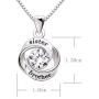 ALOV Jewelry Sterling Silver Sister and Brother Love Heart Cubic Zirconia Pendant Necklace
