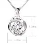 ALOV Jewelry Sterling Silver Sister and Brother Love Heart Cubic Zirconia Pendant Necklace ALOV Jewelry Sterling Silver Sister and Brother Love Heart Cubic Zirconia Pendant Necklace