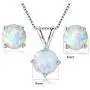 GEMSME 8MM Round Opal Pendant Necklace and 6MM Round Birthstone Stud Earrings Set (white-gold-plated-base) GEMSME 8MM Round Opal Pendant Necklace and 6MM Round Birthstone Stud Earrings Set (white-gold-plated-base)