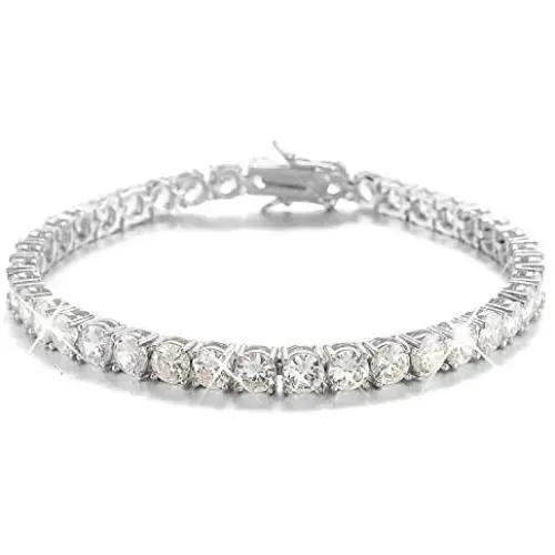 BLICHAIN Tennis Chain Necklace Bracelet 18K Gold Silver Bling Bling Luxury Iced Out Chain 4MM with Cubic Zirconia Stones Hip Hop Jewelry for Men and Women 7inches to 24inches BLICHAIN Tennis Chain Necklace Bracelet 18K Gold Silver Bling Bling Luxury Iced Out Chain 4MM with Cubic Zirconia Stones Hip Hop Jewelry for Men and Women 7inches to 24inches