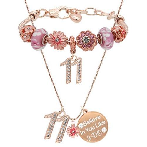 11th Birthday, 11th Birthday Gift, 11th Birthday Girl Gifts, 11th Birthday Necklace, Gifts for 11 years old Girl, 11th Birthday charm Bracelet, Gift for 11 year old Girl, 11th Birthday Gifts for Girls