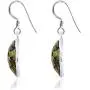 Orchid Jewelry 925 Sterling Silver Dangling Earrings For Women Green Jasper 17.40 Ct Cushion Genuine Gemstone Sensitive Ears Fashion Jewellery Anniversary Engagement Birthday Gifts For Ladies