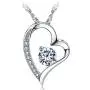 14k White Gold Plated Forever Lover Heart Pendant Necklace for Women 14k White Gold Plated Forever Lover Heart Pendant Necklace for Women