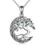 VENACOLY Tree of Life Necklace Moon Necklace Sterling Silver Family Tree Pendant Celtic Jewelry for Women Men