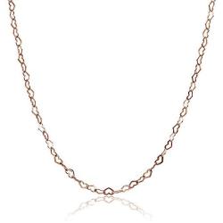 Hoops & Loops Sterling Silver Heart Link Chain Necklace, 16 inches 20 inches 24 inches or 30 Inches