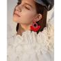 ZRosse 2 Pairs Handmade Bohemian Fan Shape Tassel Sparkly PU Drop Dangle Earrings Sets Statement Hoop Fringe Lightweight Earrings Jewelry for Women Girls