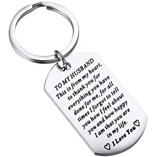FUSTMW to My Husband Keychain Gift for Husband Anniversary Birthday Gifts Soulmate Keychain from Wife Lover Keychain FUSTMW to My Husband Keychain Gift for Husband Anniversary Birthday Gifts Soulmate Keychain from Wife Lover Keychain