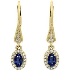 Dazzlingrock Collection 10K Ladies Halo Style Dangling Drop Earrings, Yellow Gold