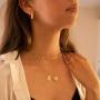 CHESKY 14K Gold Plated Coins Pendant Necklace for Women Handmade Circle Choker Necklace with Round Disc Pendants Delicate Jewelry